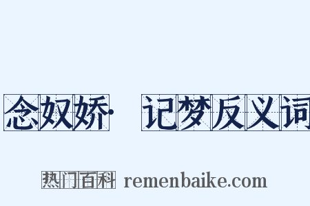 念奴娇·记梦反义词是什么意思的图片